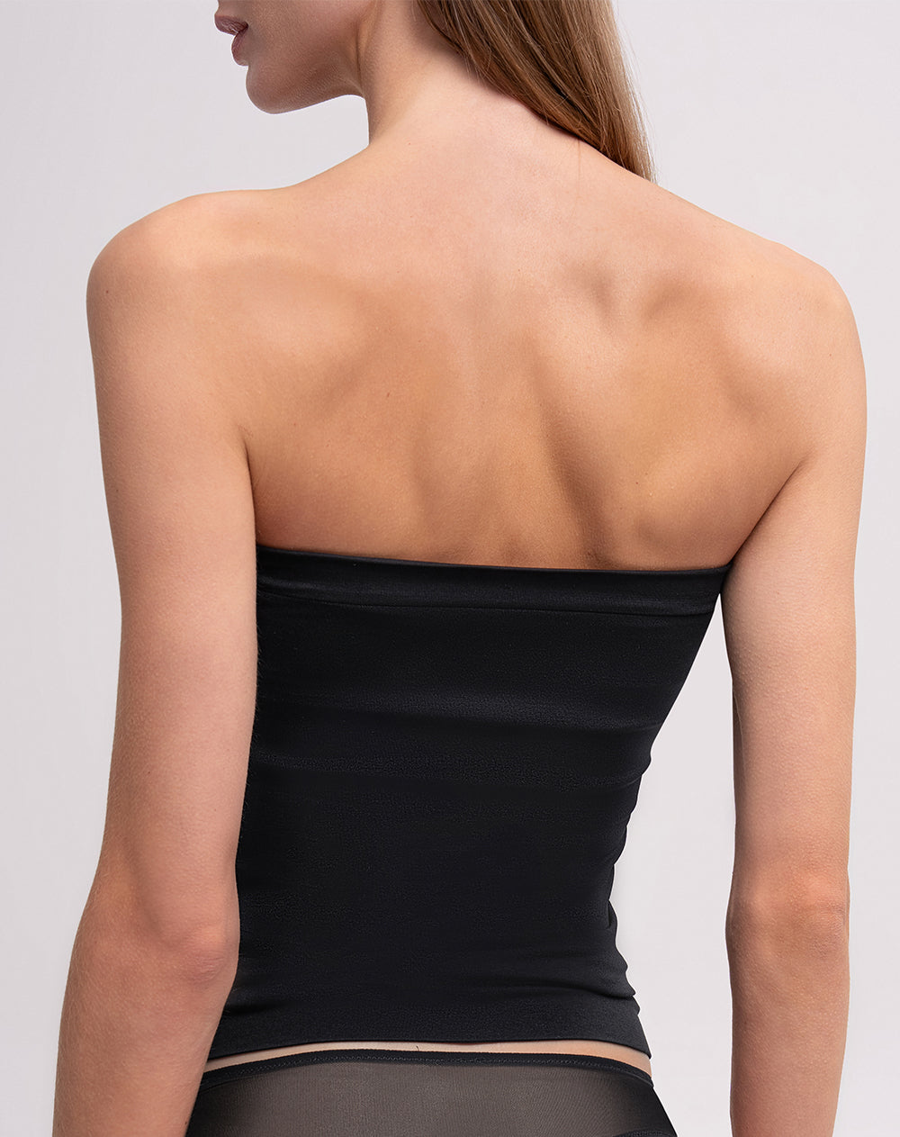 Top strapless seamless negra mujer