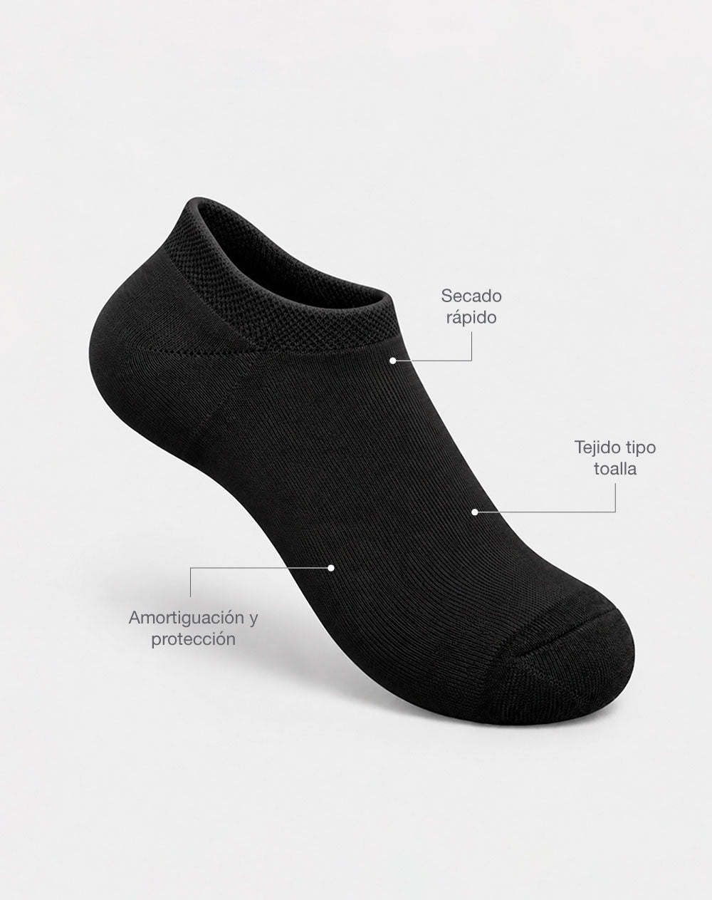 Medias deportivas mujer tobillera corta alcolchadas pack x3