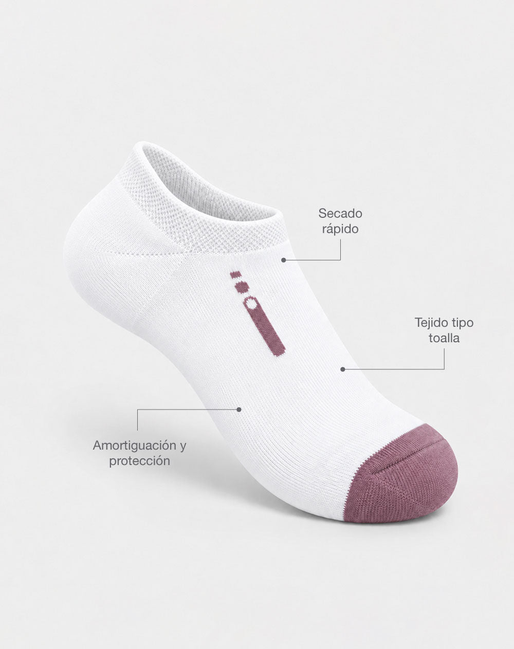 Medias deportivas mujer tobillera corta alcolchadas pack x3