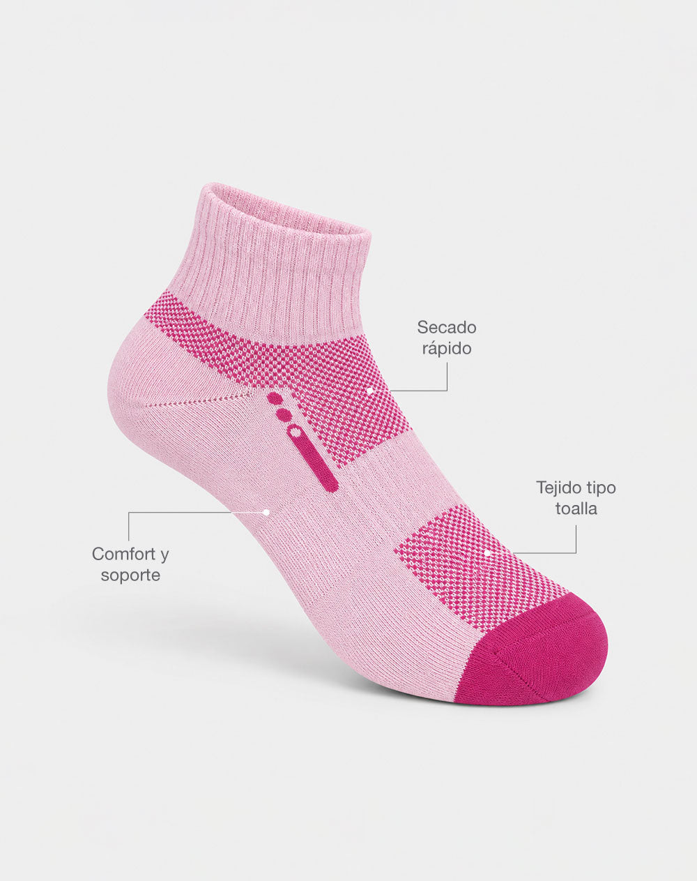 Medias deportivas tobilleras fucsia mujer