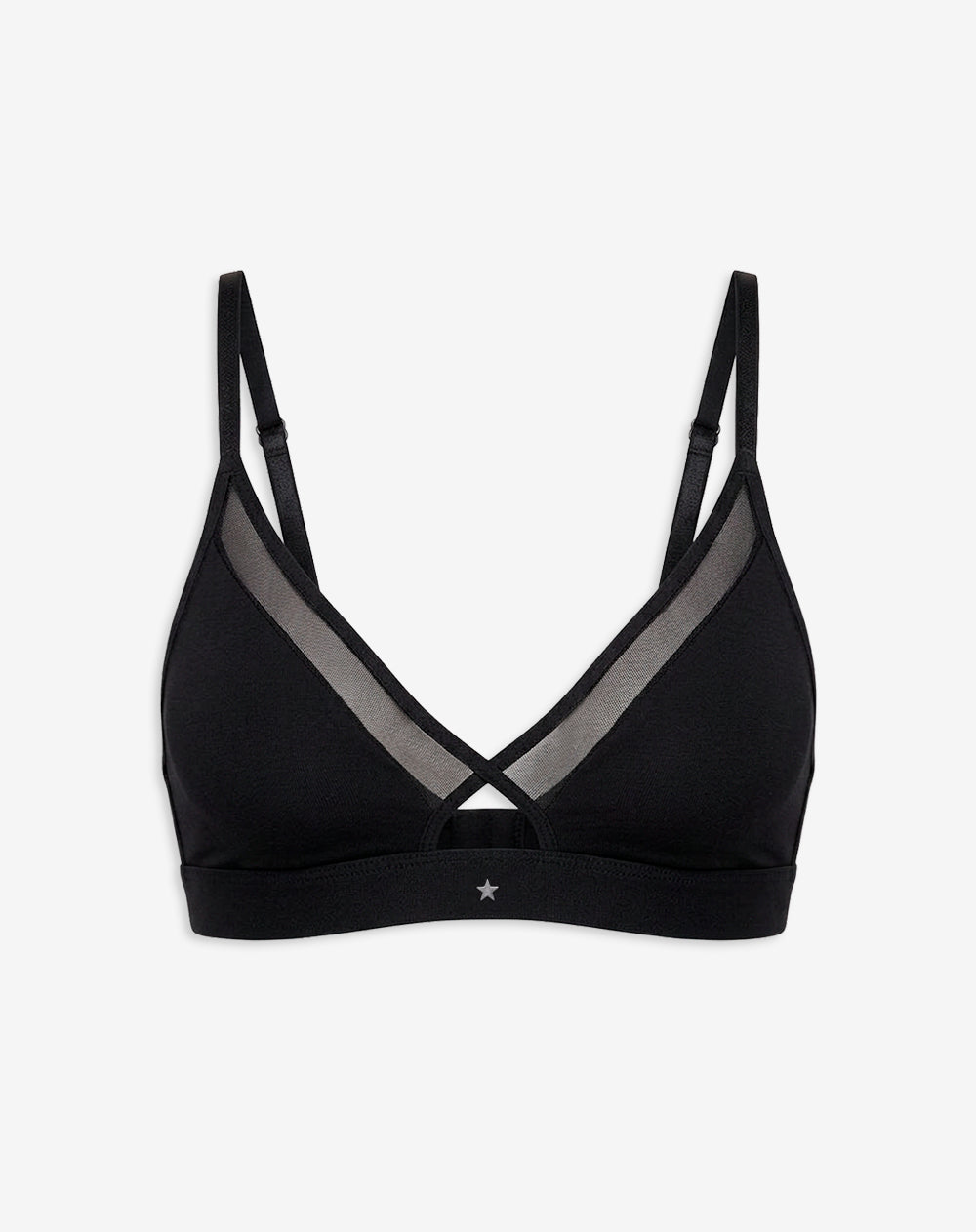 Top soporte medio microfibra sin arco negro