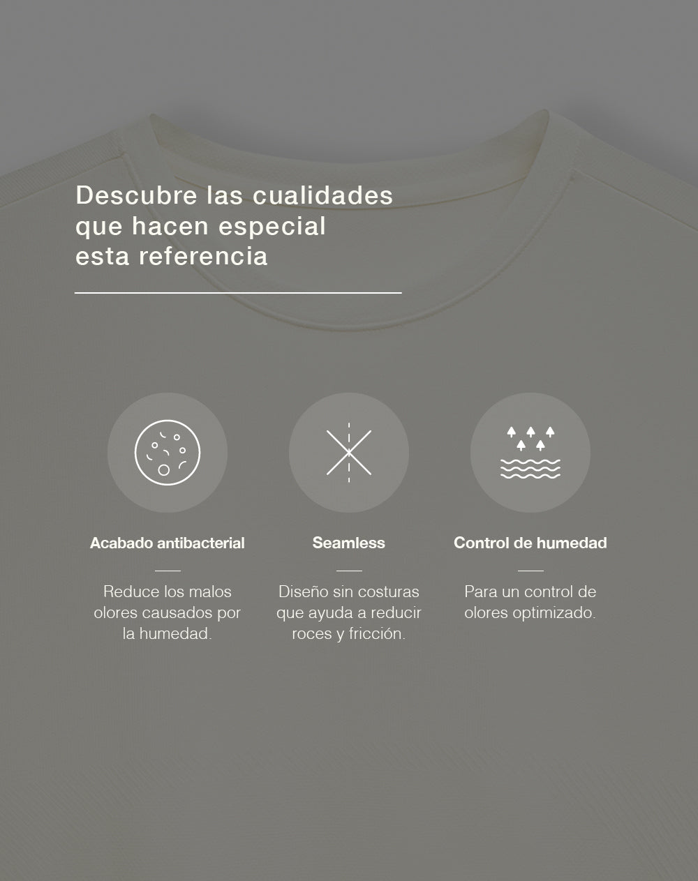 Camiseta deportiva slim antibacterial blanca hombre
