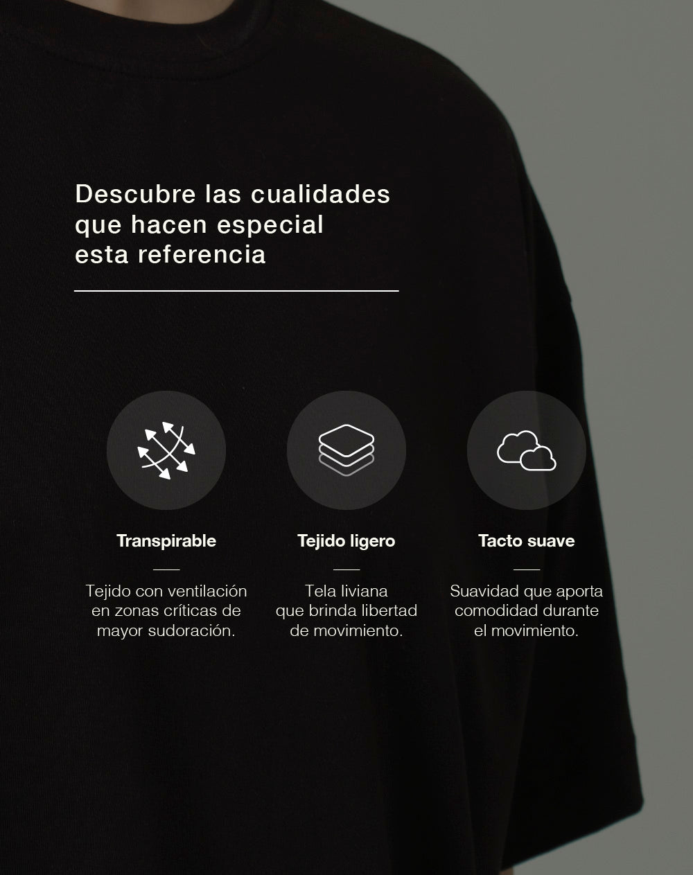 Camiseta deportiva tacto frío negra mujer