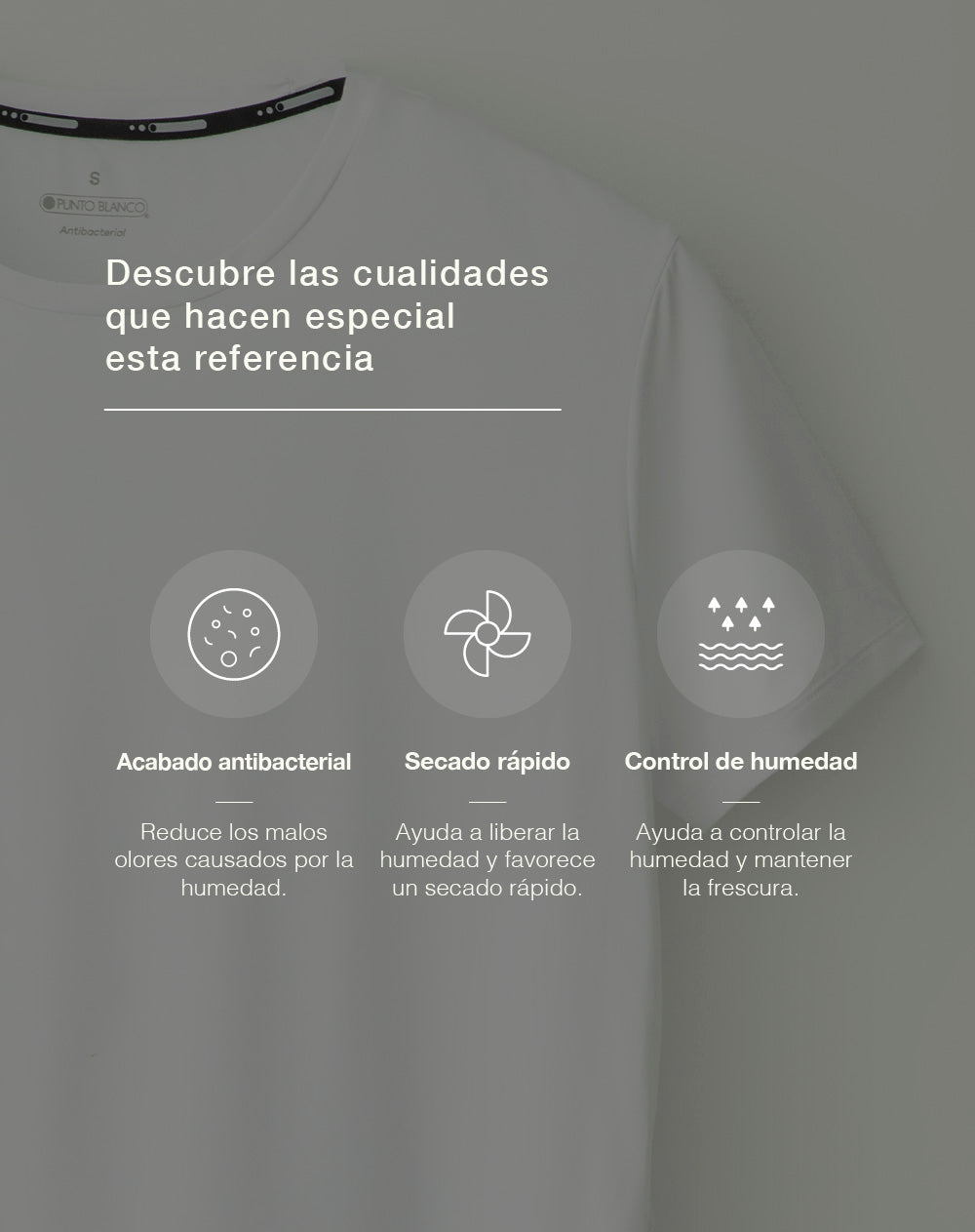 Camiseta deportiva control humedad blanca mujer