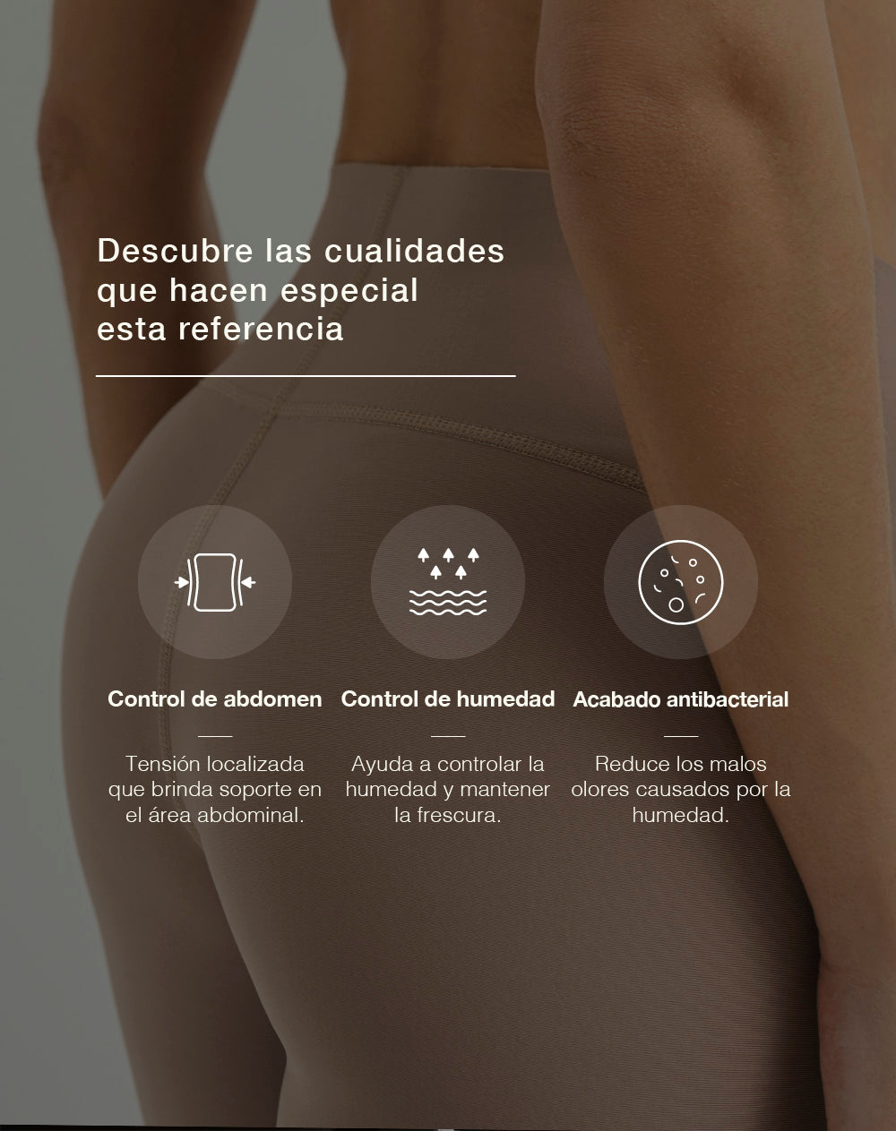 Legging deportivo control abdomen café mujer