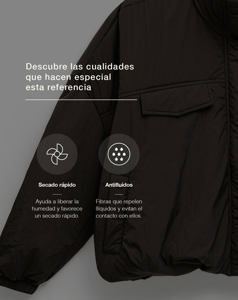 Chaqueta acolchada oversize café mujer