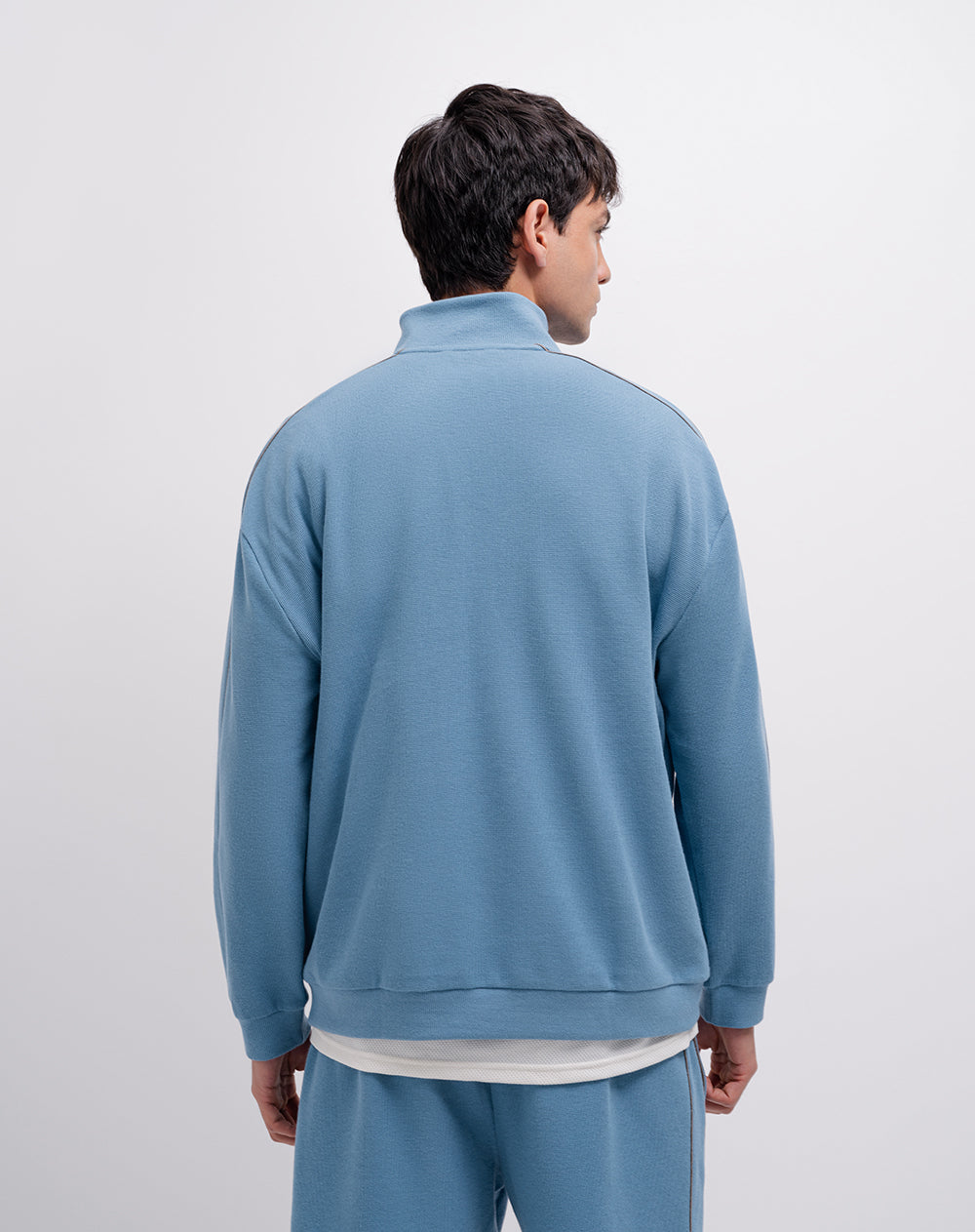 Buzo regular tejido de punto algodón azul hombre