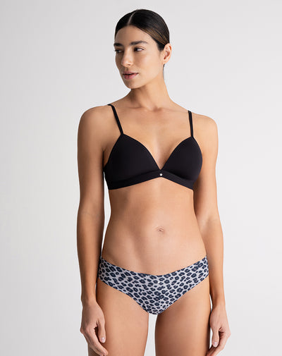 Panty tipo tanga microfibra invisible estampado