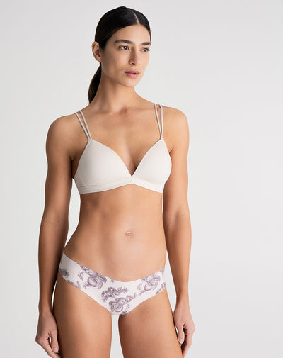 Panty tipo tanga microfibra invisible estampado