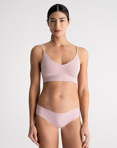 Panty tipo tanga microfibra invisible lila