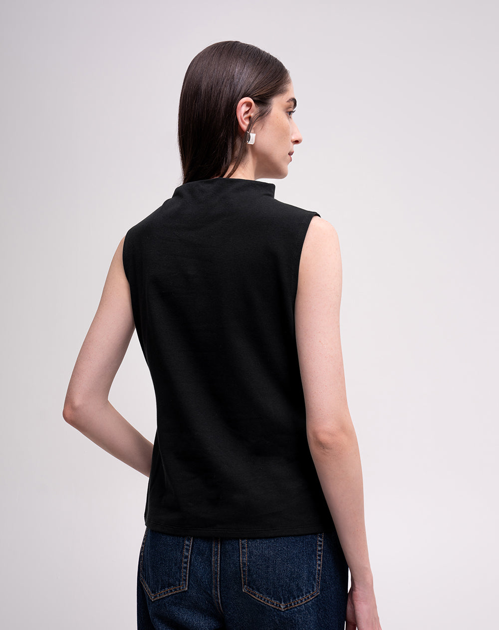Camiseta slim negra mujer