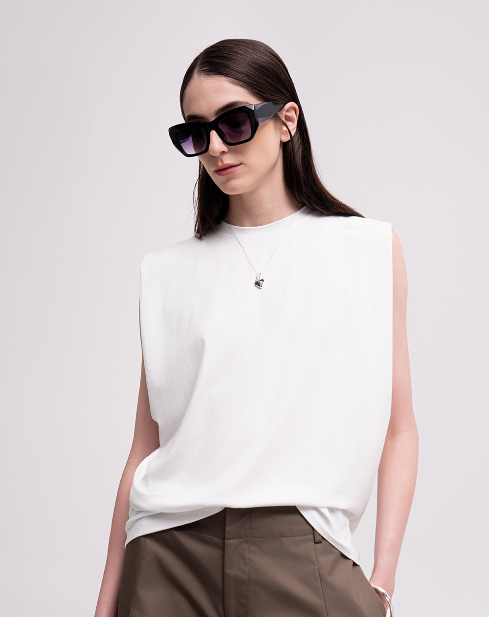 Camiseta relaxed en tejido de punto avena mujer