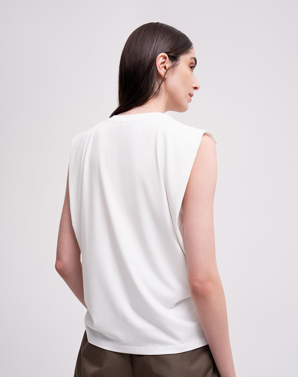 Camiseta relaxed en tejido de punto avena mujer