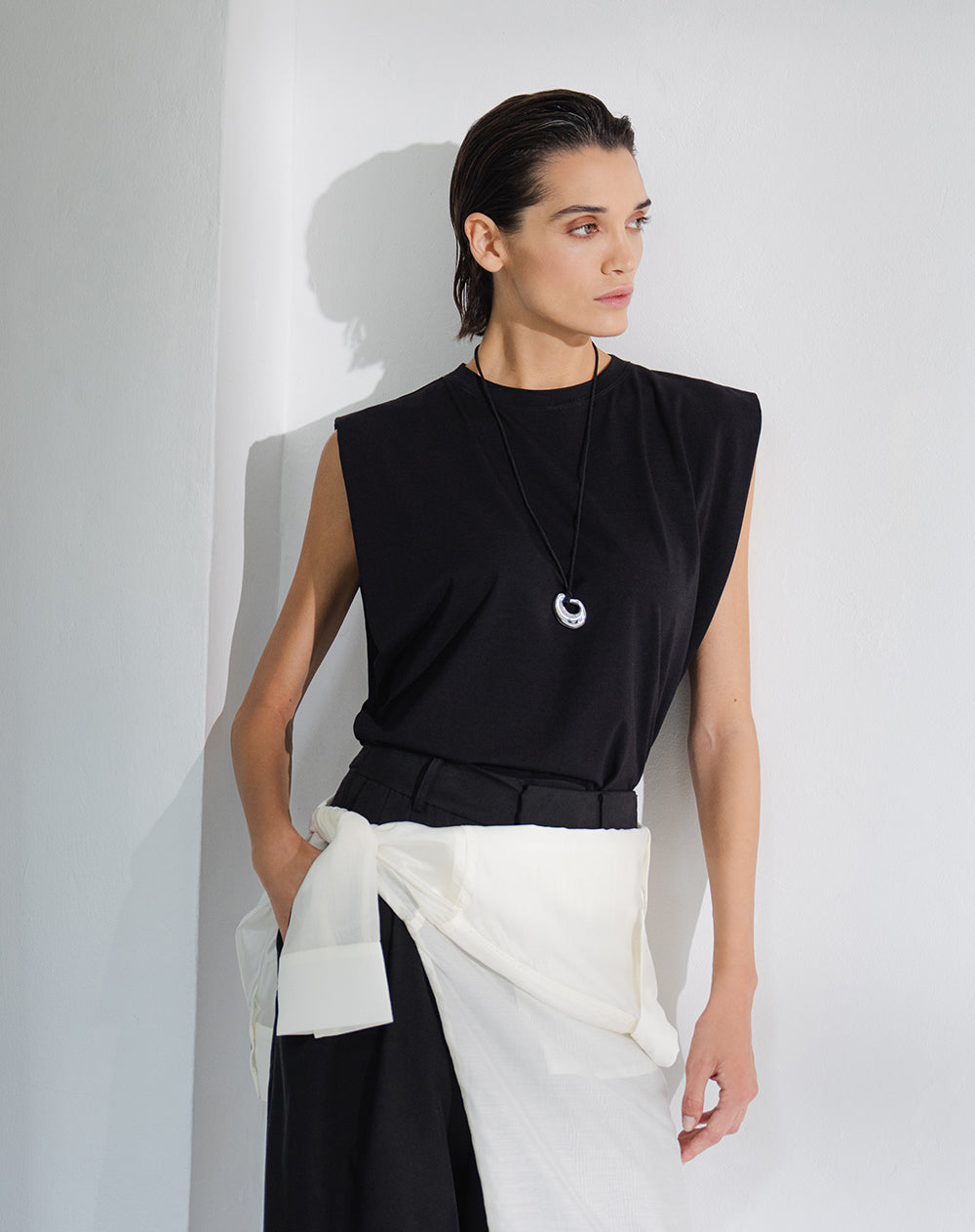 Camiseta oversize negra mujer