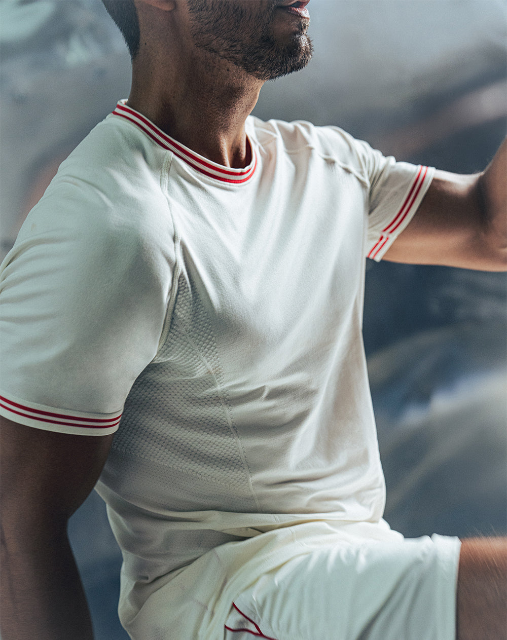 Camiseta deportiva en seamless blanco hombre