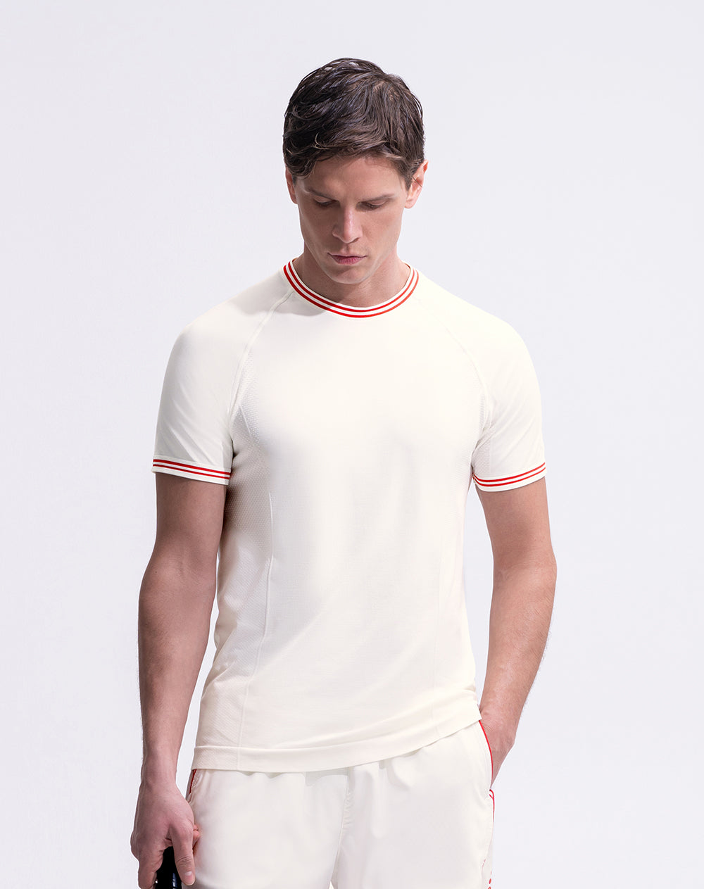 Camiseta deportiva en seamless blanco hombre