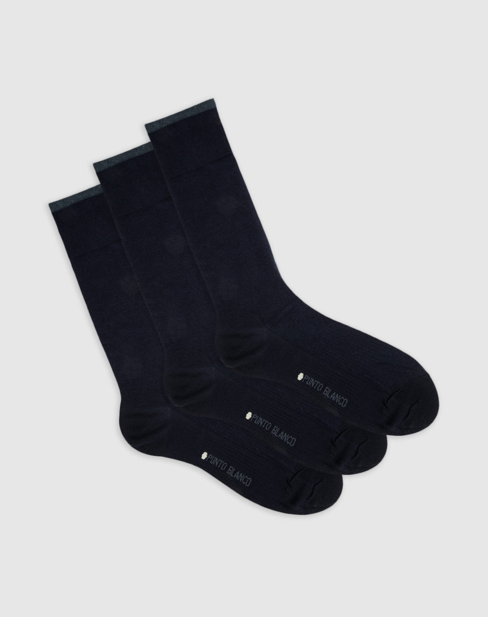 Medias hombre largas algodón pack x3 azul