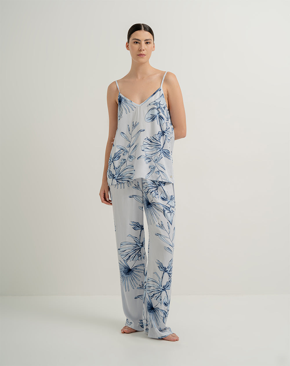 Blusa + pantalón de pijama mujer viscosa estampado