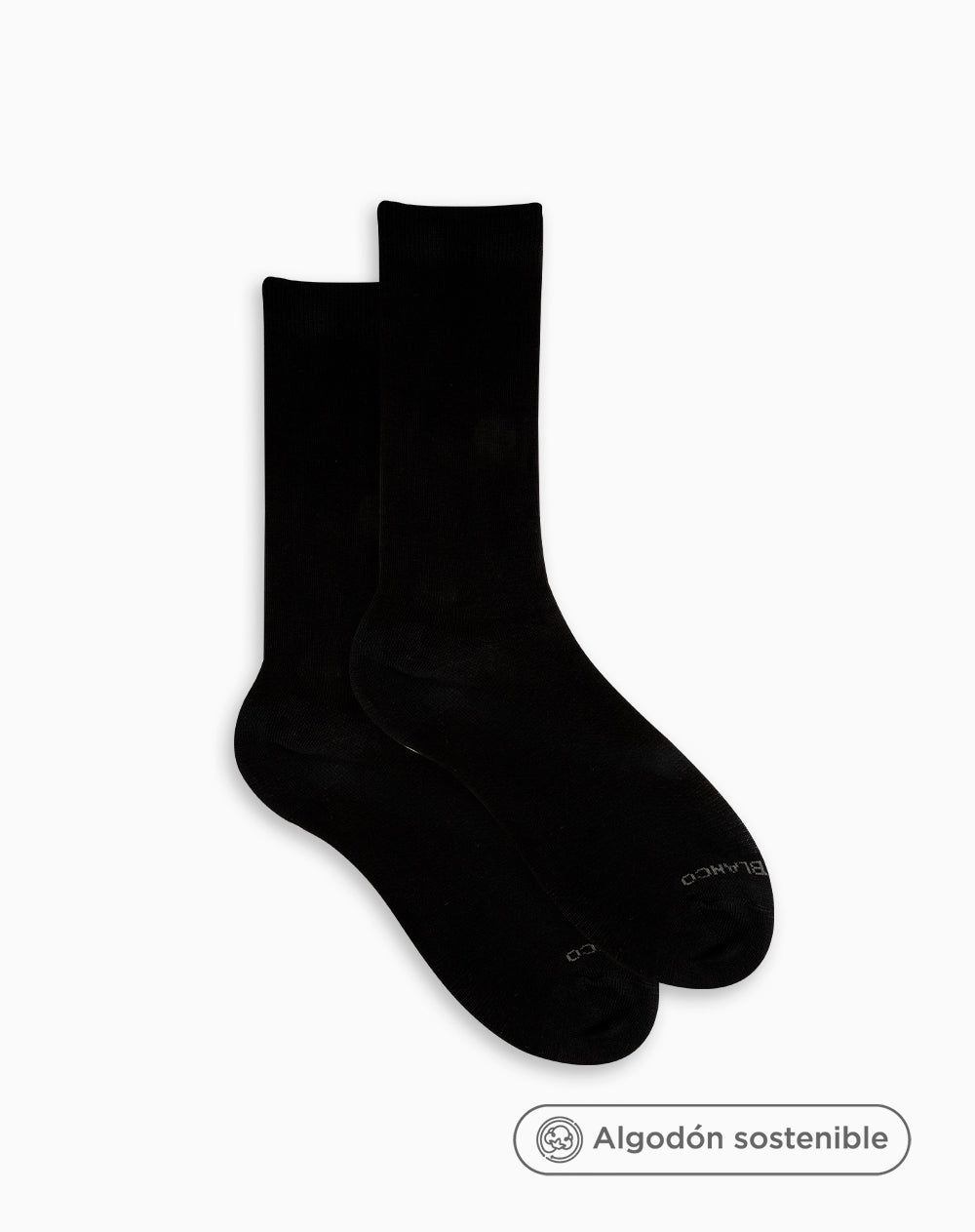 Medias mujer largas algodón pack x2 negro