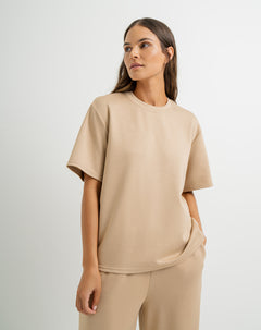 Camiseta holgada caramelo mujer