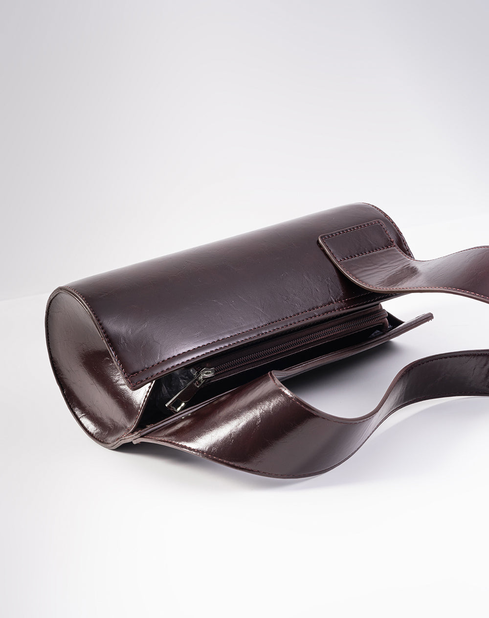 Bolso de hombro acabado liso vinotinto mujer