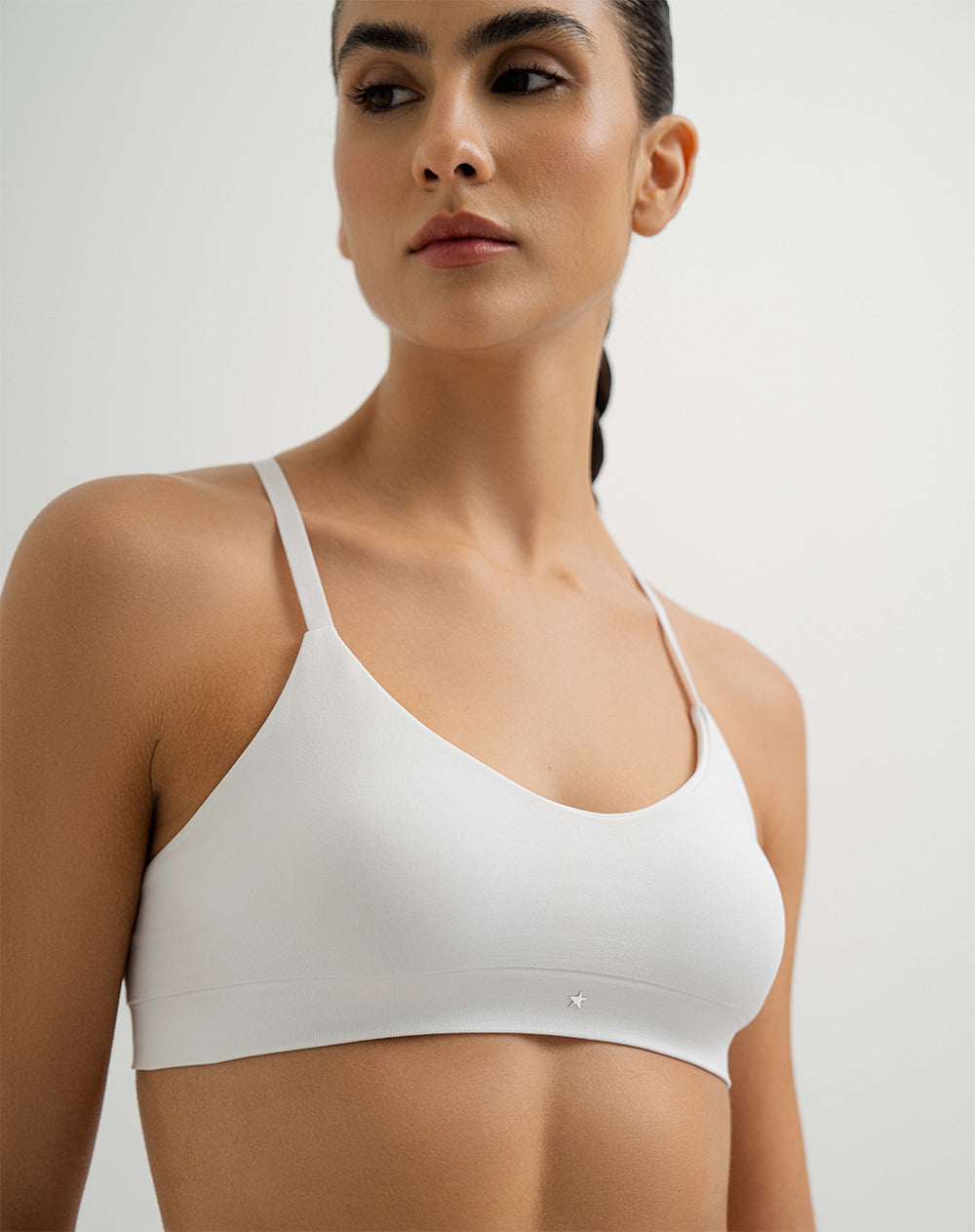 Top soporte medio seamless blanco