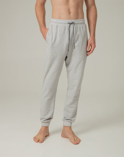 Jogger en algodón sostenible semi ajustado gris para hombre