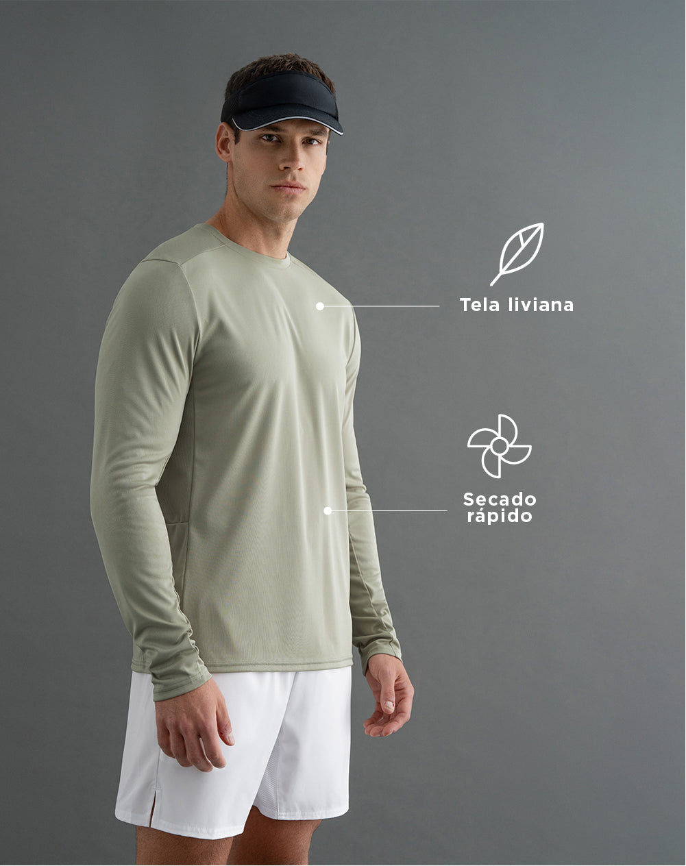 Camibuzo deportivo hombre transpirable verde