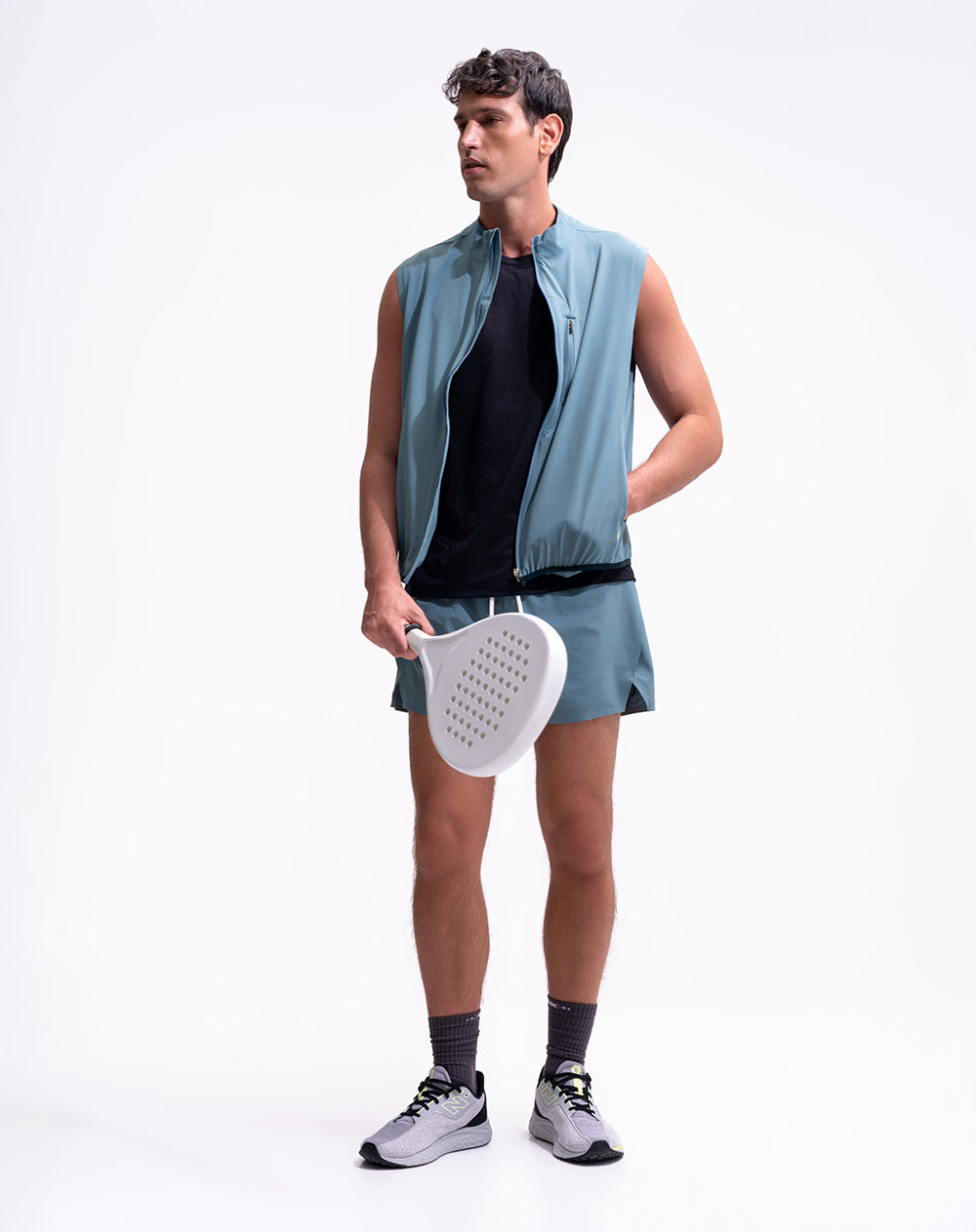 Chaleco regular fit sin capucha azul