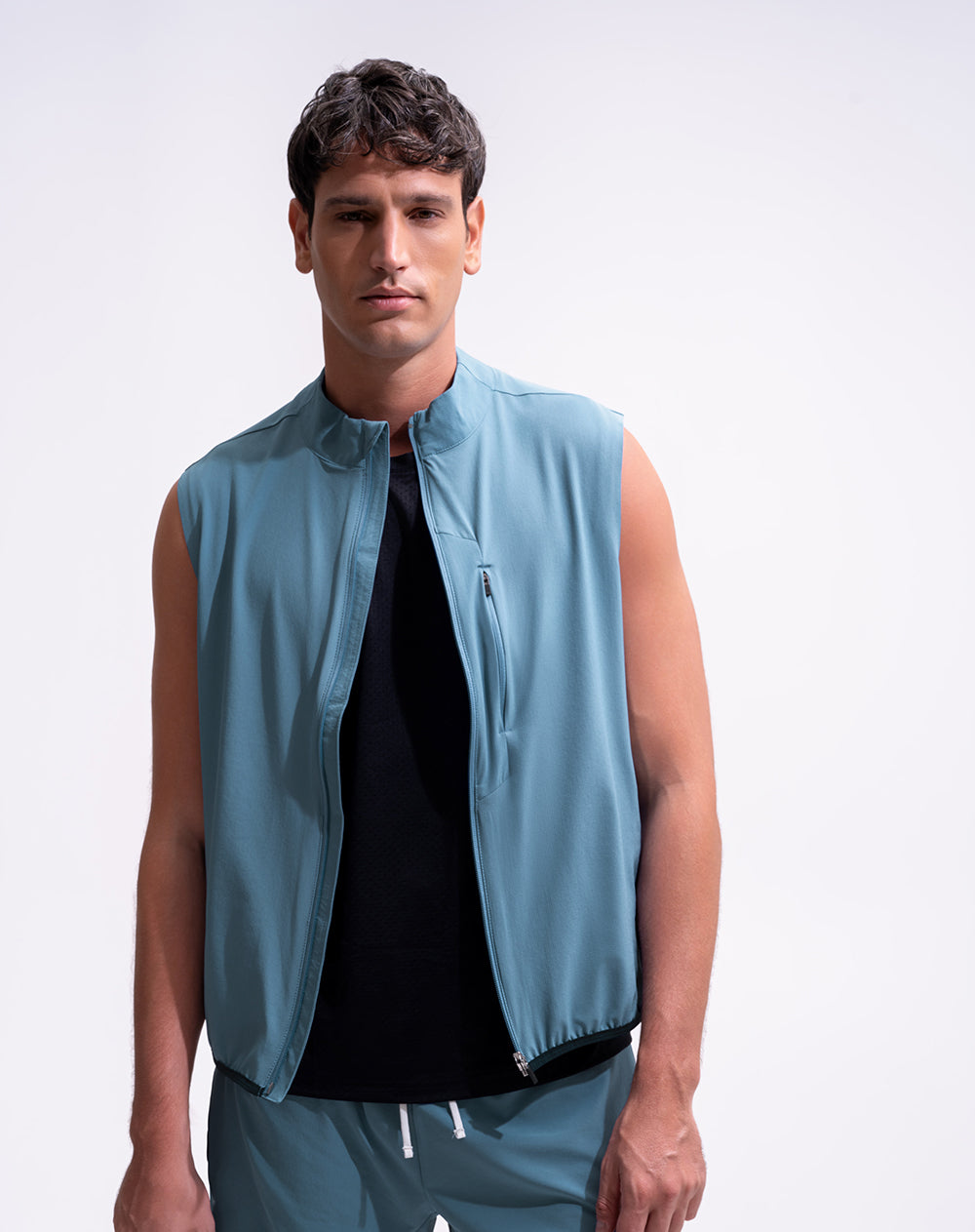 Chaleco regular secado rápido azul hombre