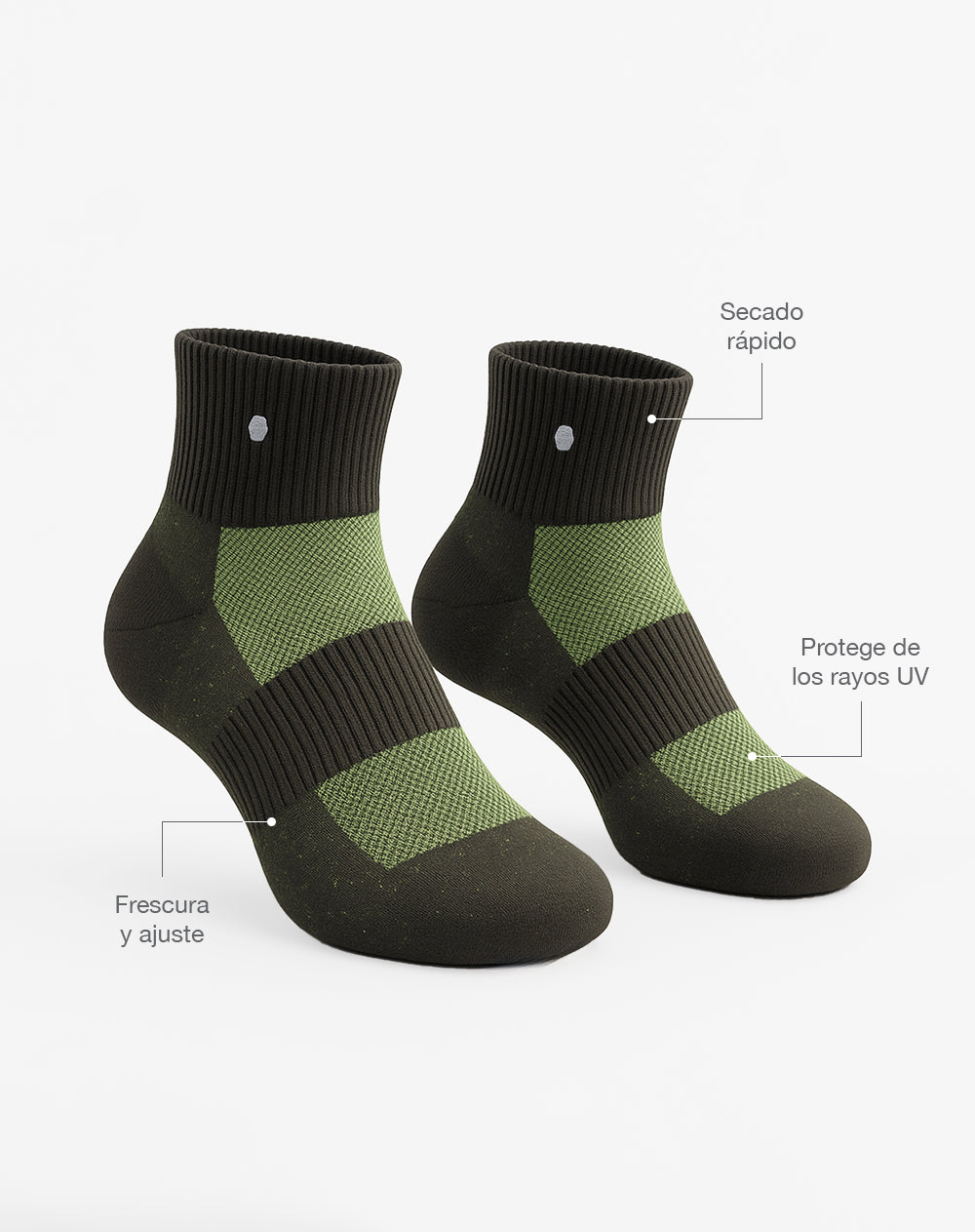 Medias deportivas hombre tobillera secado rápido verdes