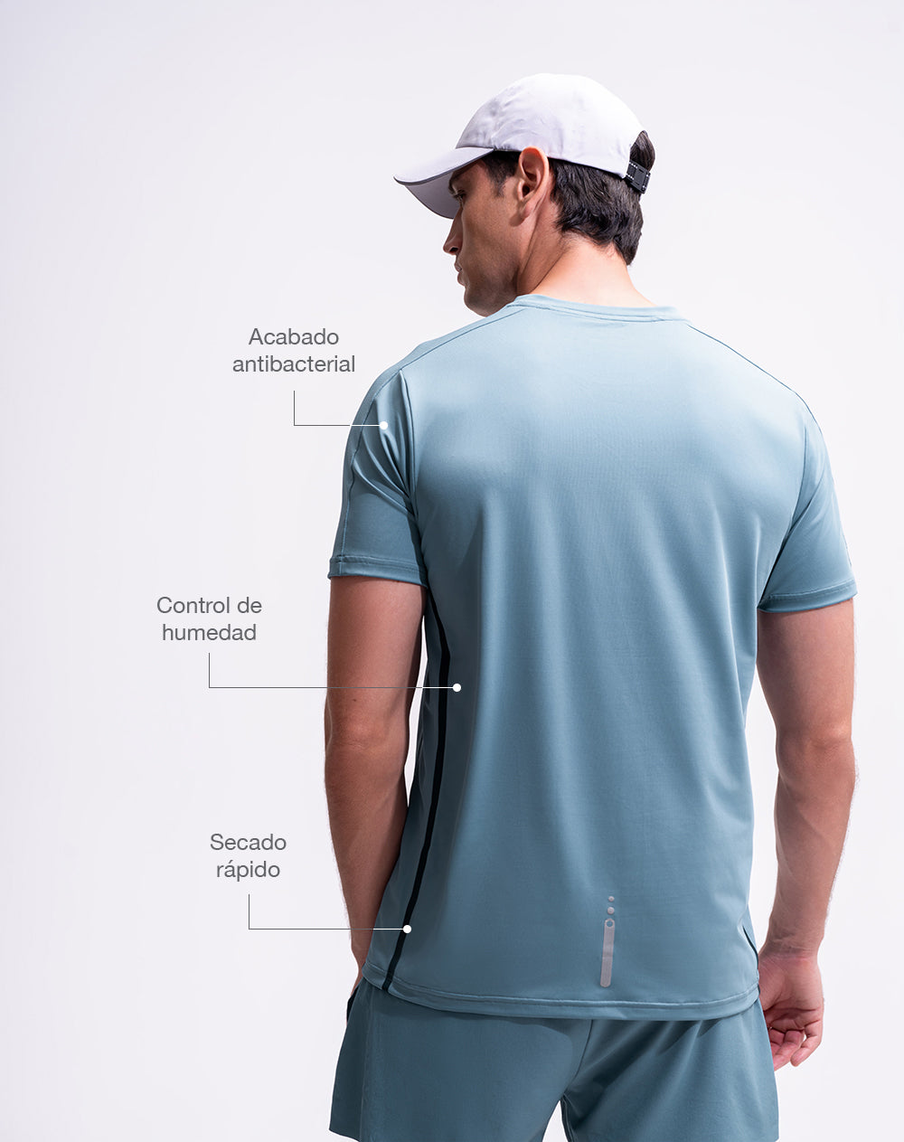 Camiseta deportiva control humedad azul hombre