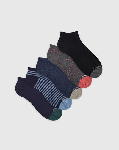 Medias hombre tobillera corta algodón pack x5 surtido