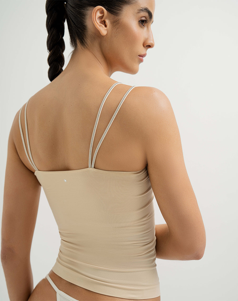 Camisilla seamless caqui mujer