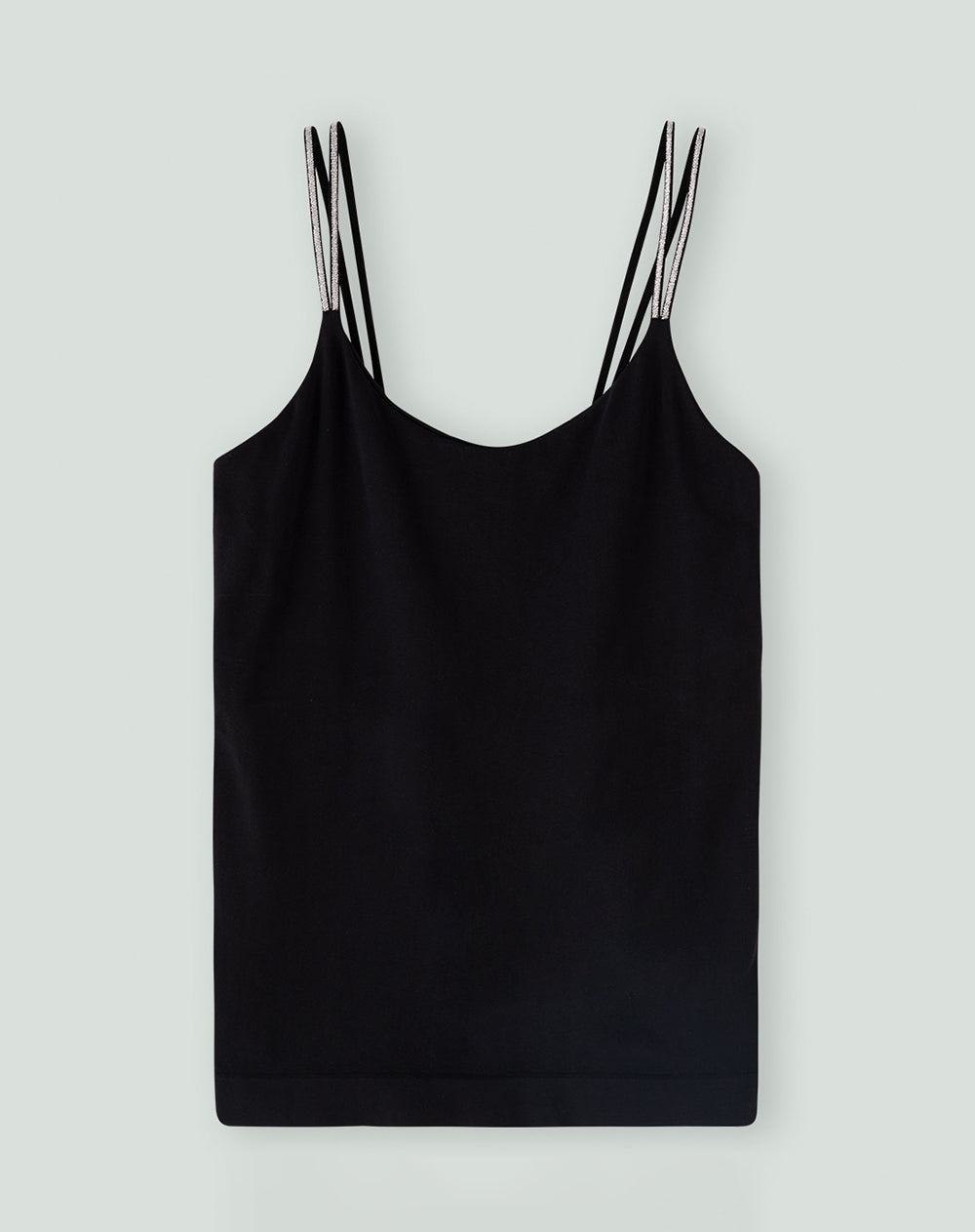 Camisilla seamless negra mujer