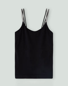 Camisilla seamless negra mujer