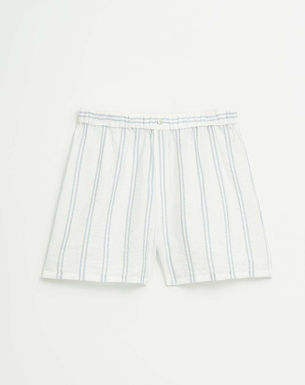 Short tiro medio blanco rayas mujer