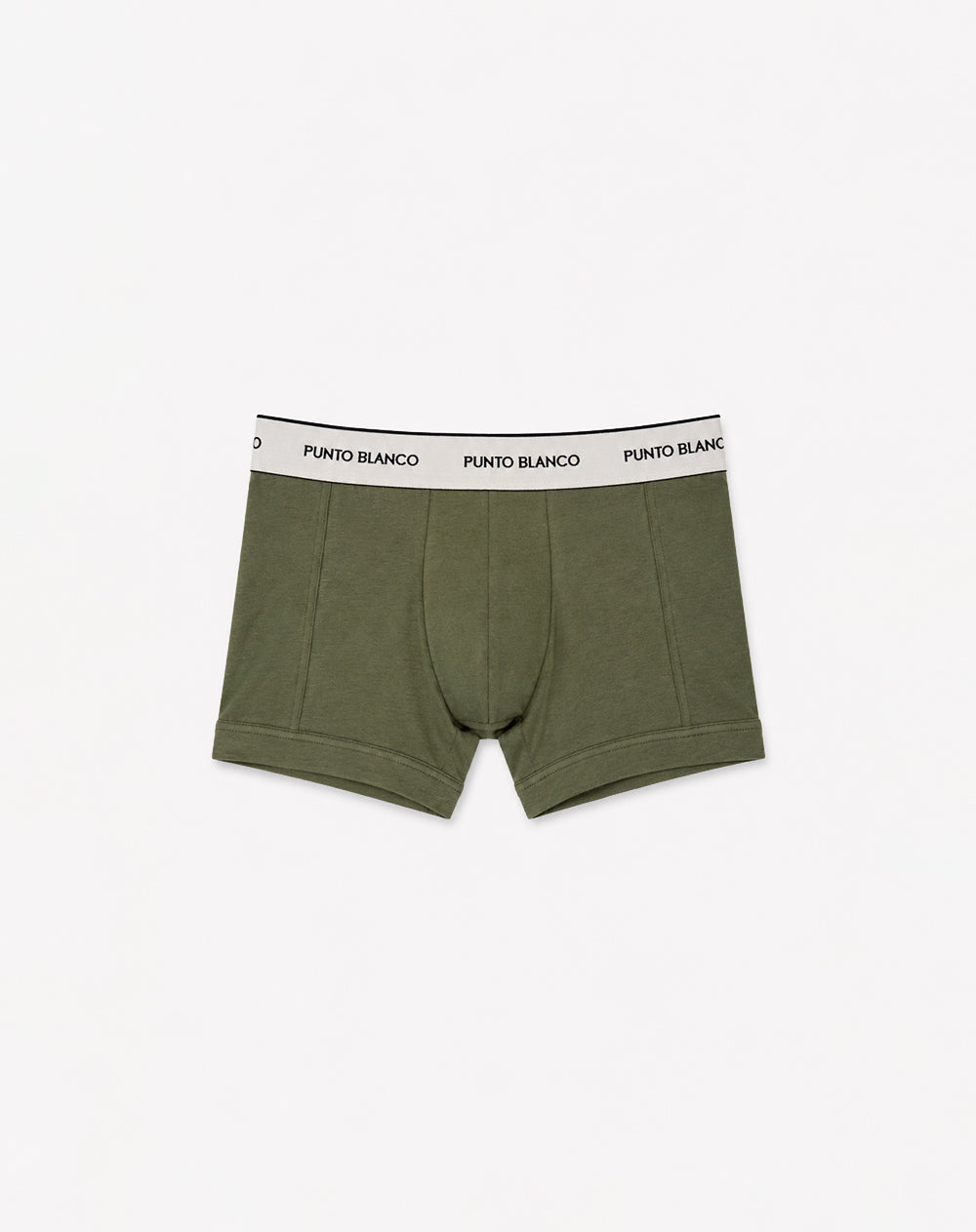 Bóxer corto ajustado panel amplio algodón verde hombre