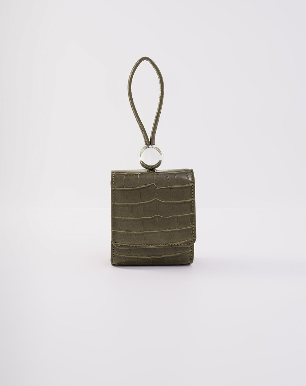Bolso mini efecto cuero reptil verde mujer