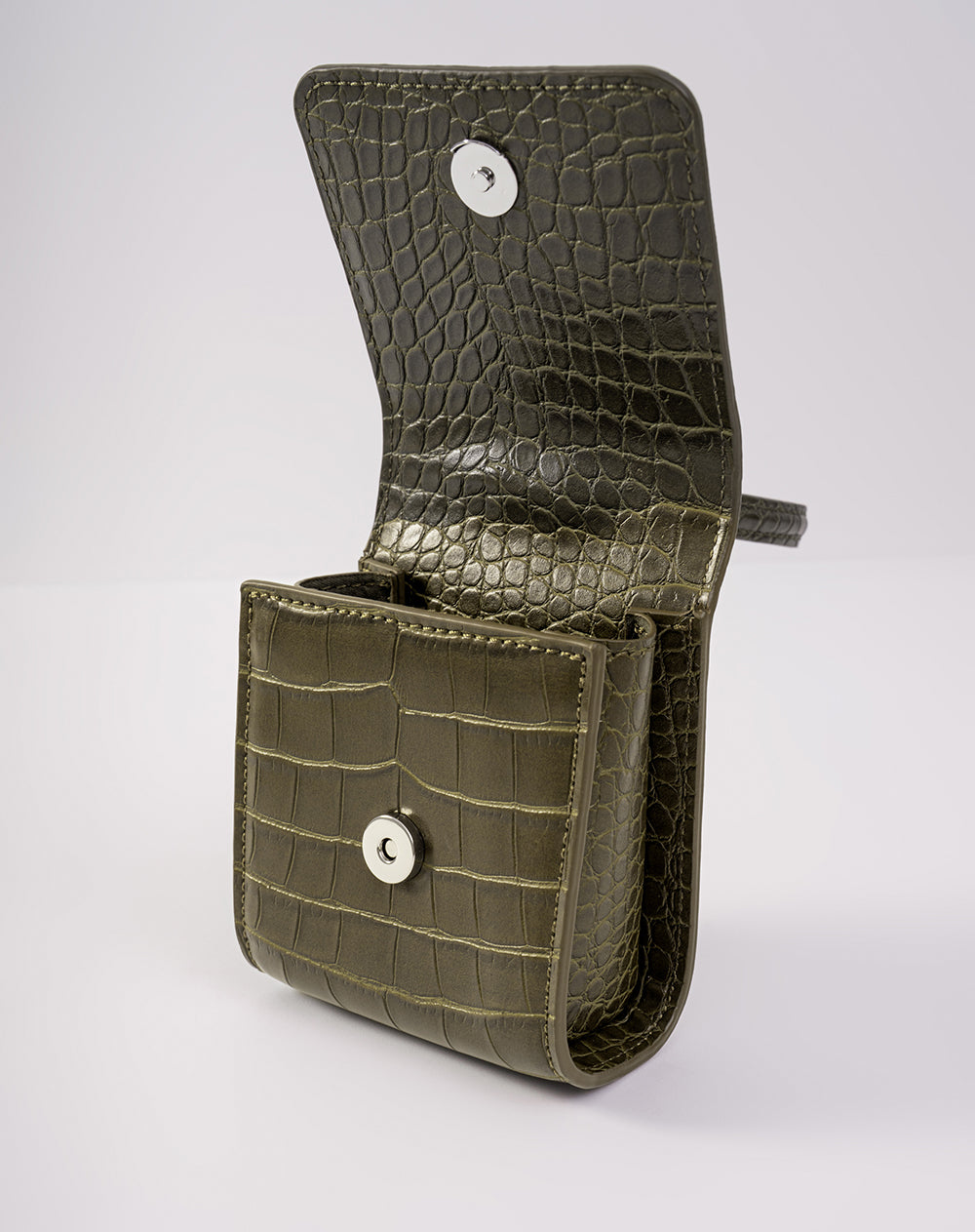Bolso mini efecto cuero reptil verde mujer