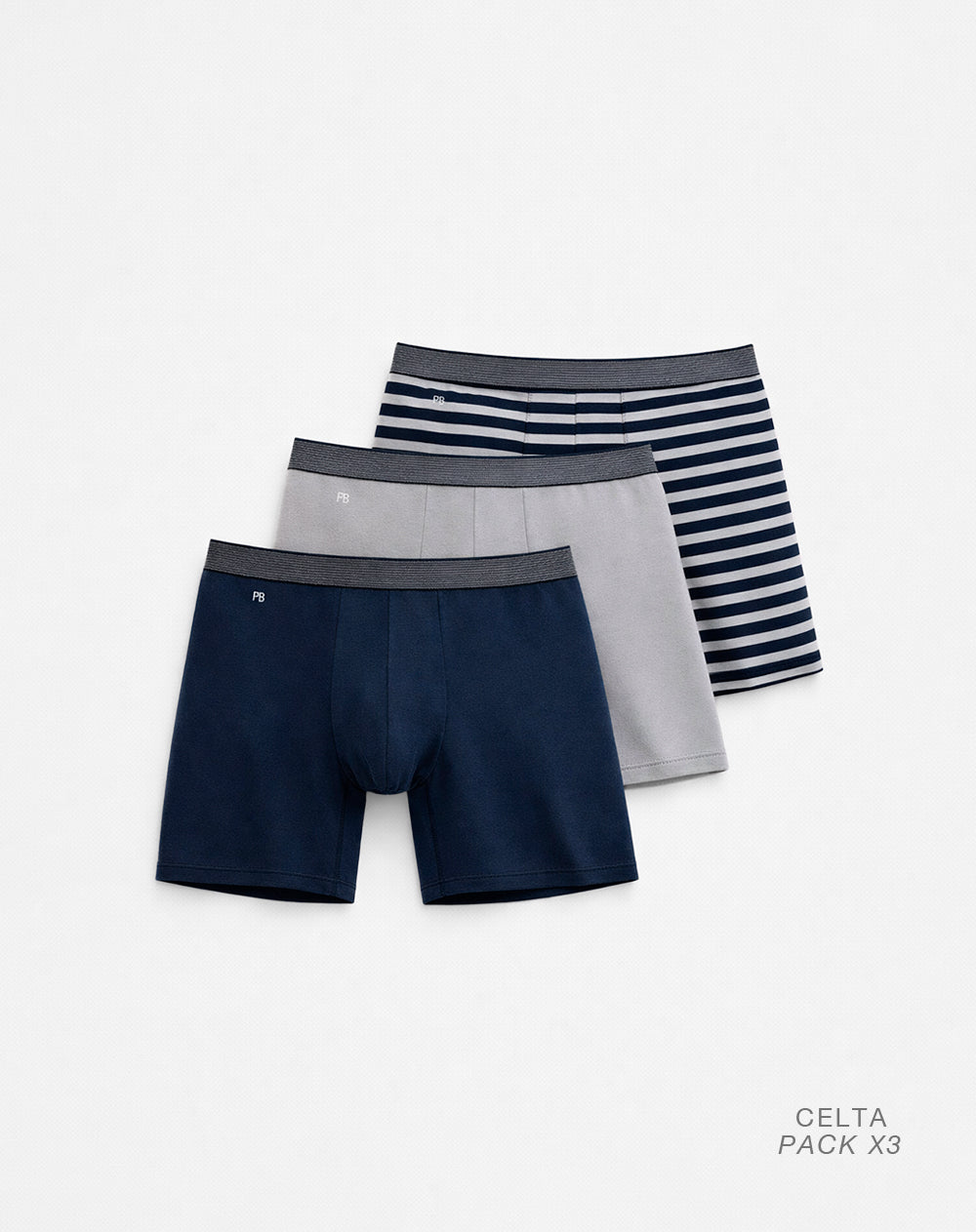 Bóxer largo panel amplio x3unds surtido