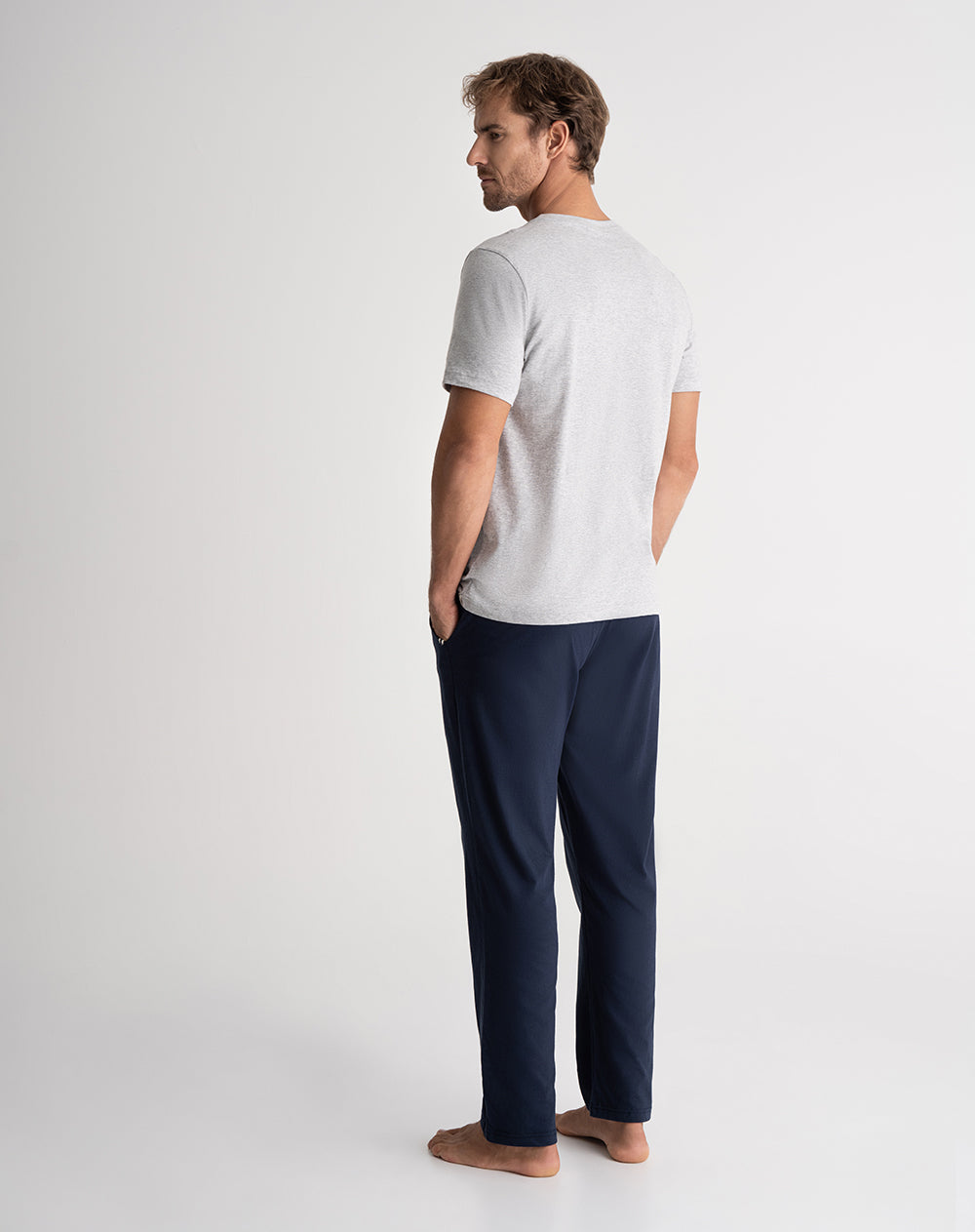 Camiseta + pantalón de pijama hombre algodón surtida