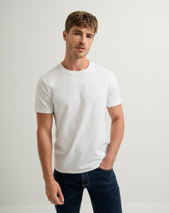 Camiseta regular algodón blanca hombre