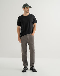 Camiseta regular algodón negra hombre