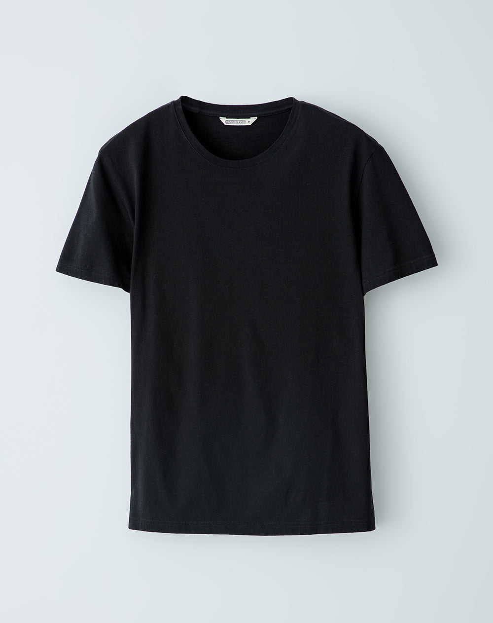 Camiseta regular algodón negra hombre