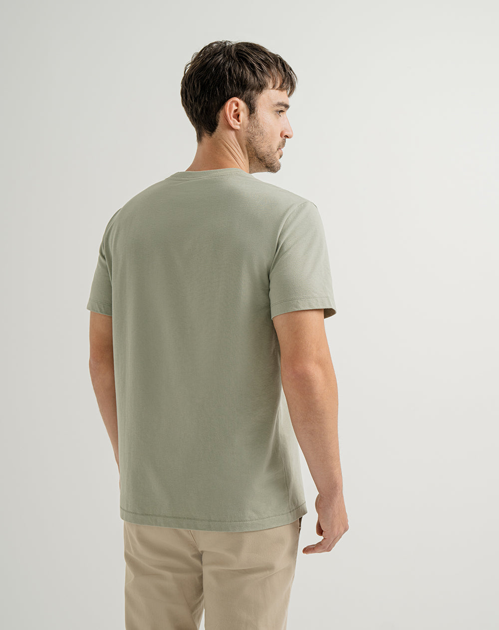 Camiseta regular algodón verde hombre