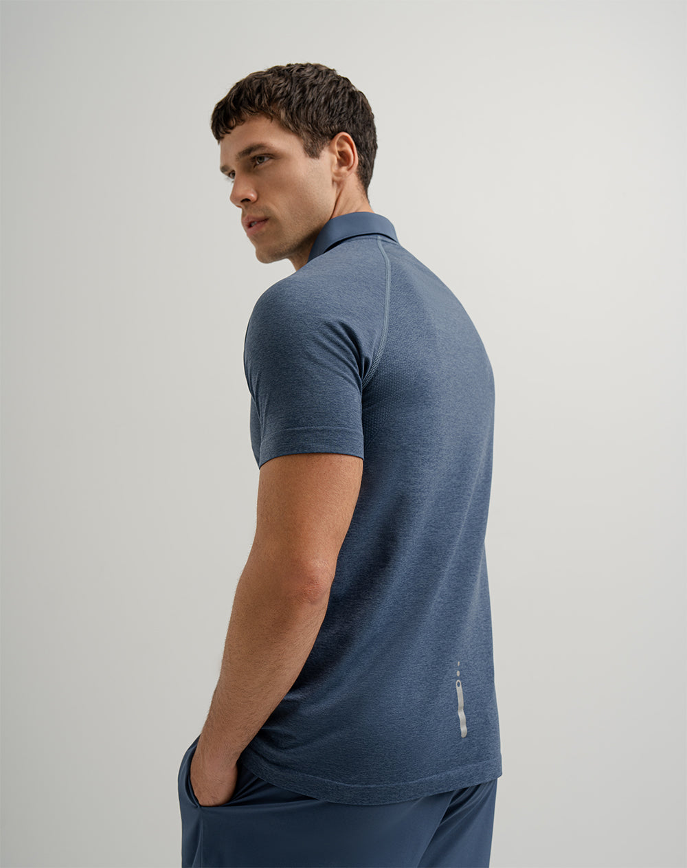 Polo deportiva hombre seamless azul
