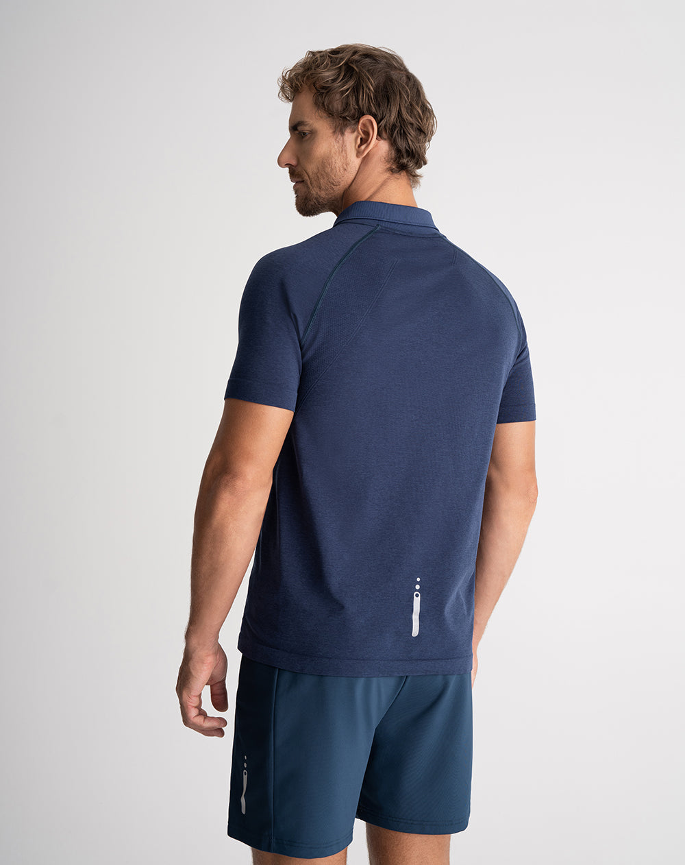Polo deportiva hombre seamless azul