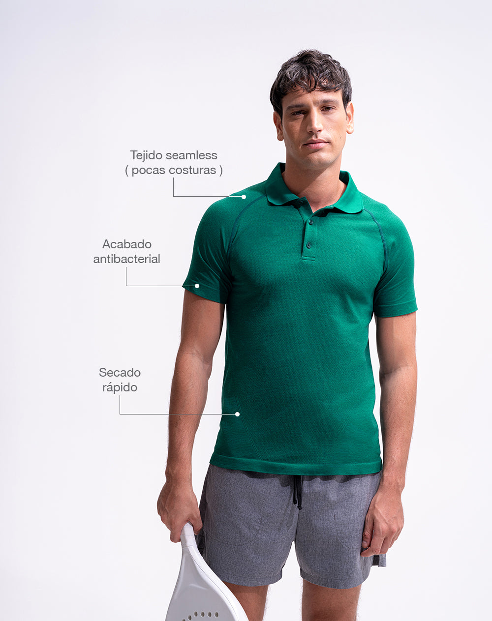 Polo deportiva seamless verde hombre