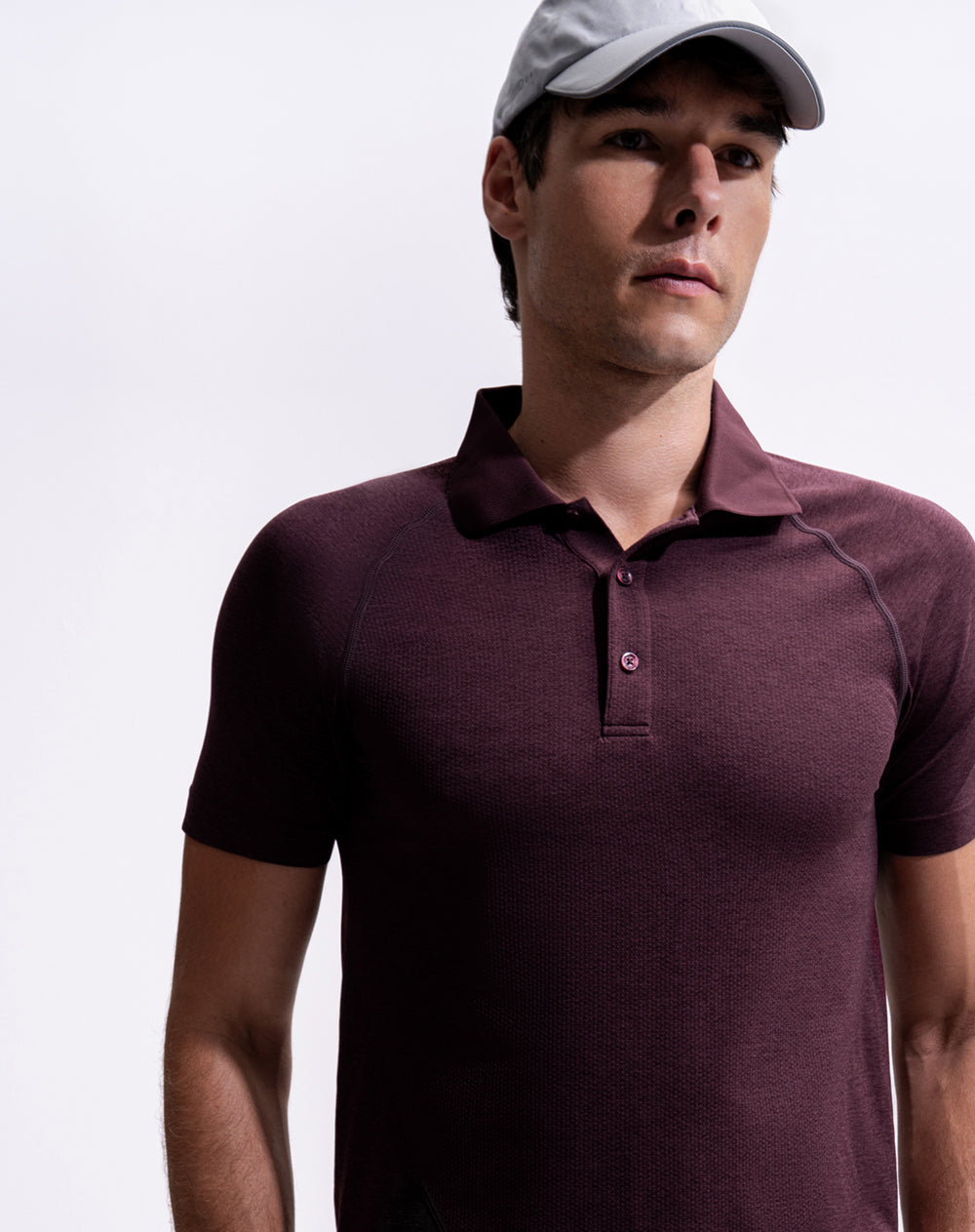 Polo deportiva seamless vino tinto hombre